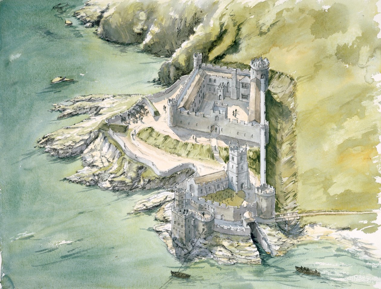 Castello di Dartmouth, c. 1550, c. 1990-2010 da Peter Dunn