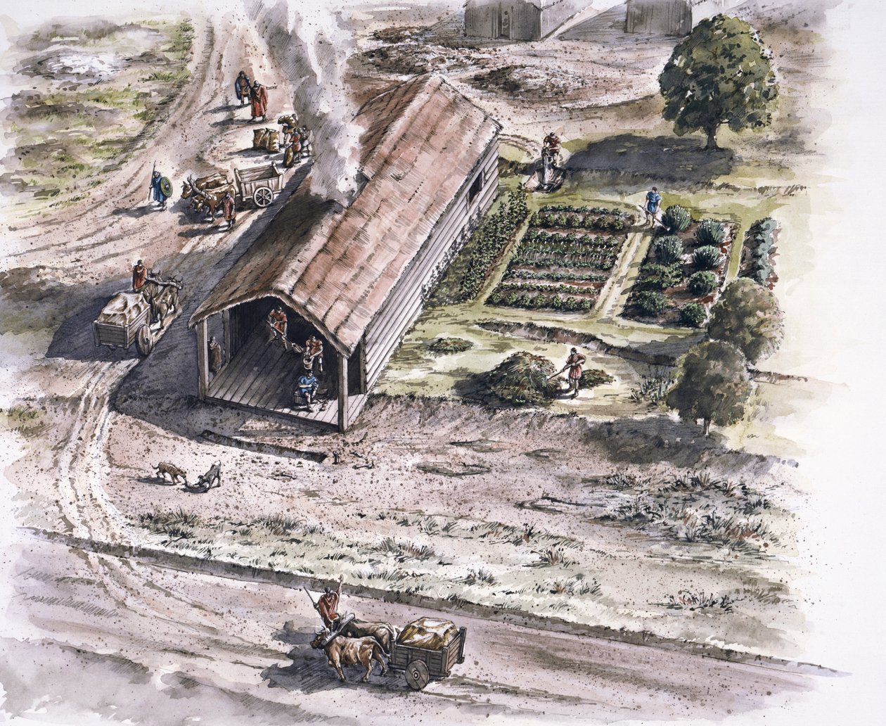 Edificio industriale, Forte Romano di Ribchester, Lancashire, II secolo da Peter Dunn