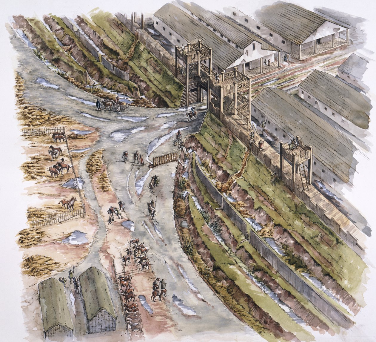 Forte romano di Ribchester, Lancashire, AD 60-70 da Peter Dunn