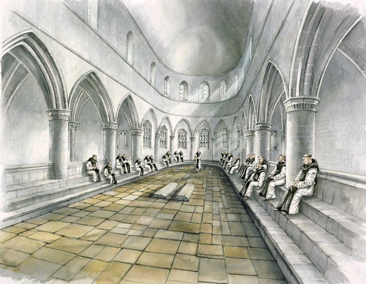 Abbazia di Rievaulx, 14° secolo, c1990-2010 da Peter Dunn