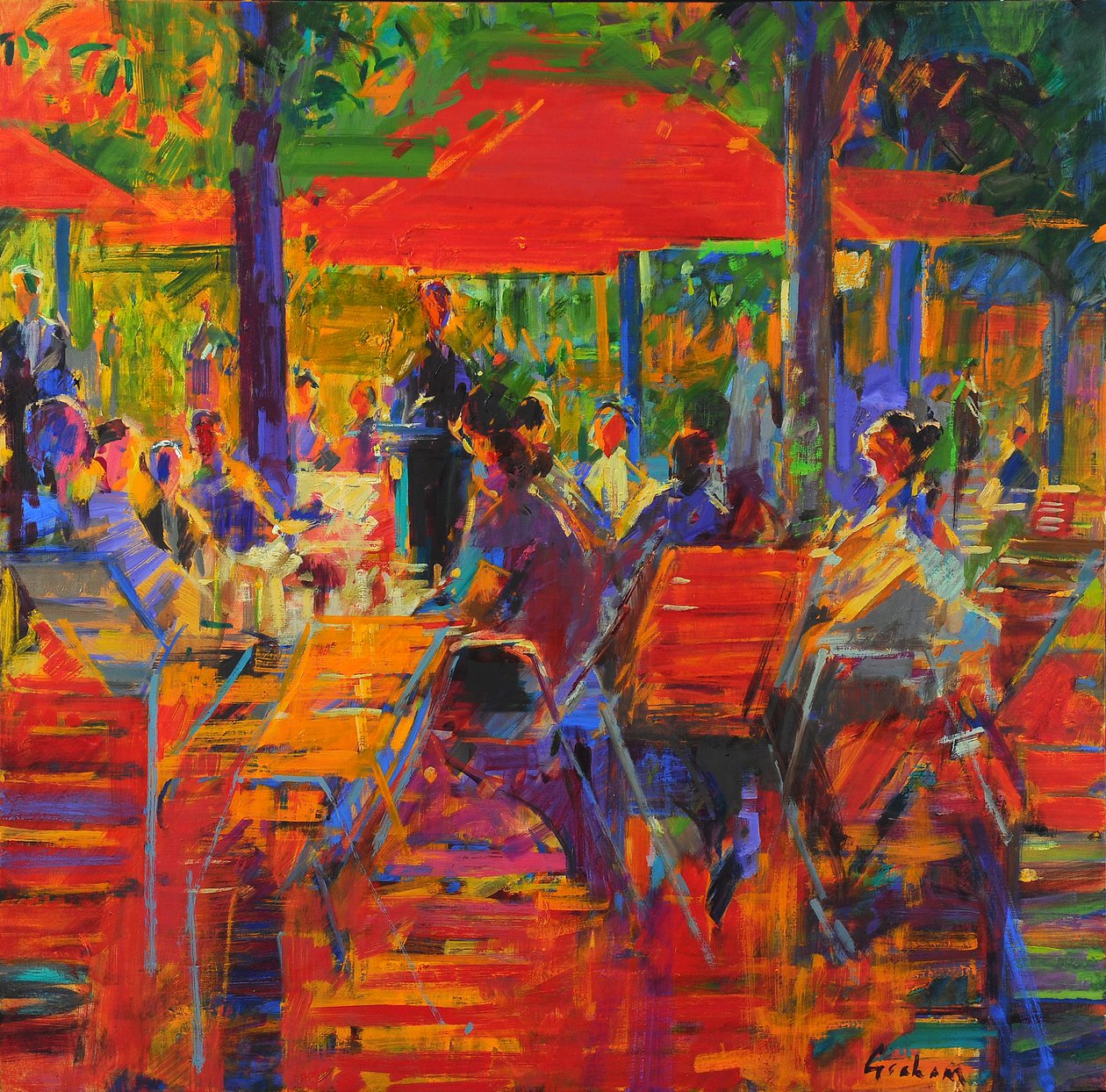Jardin de Paris (olio su tela) da Peter Graham