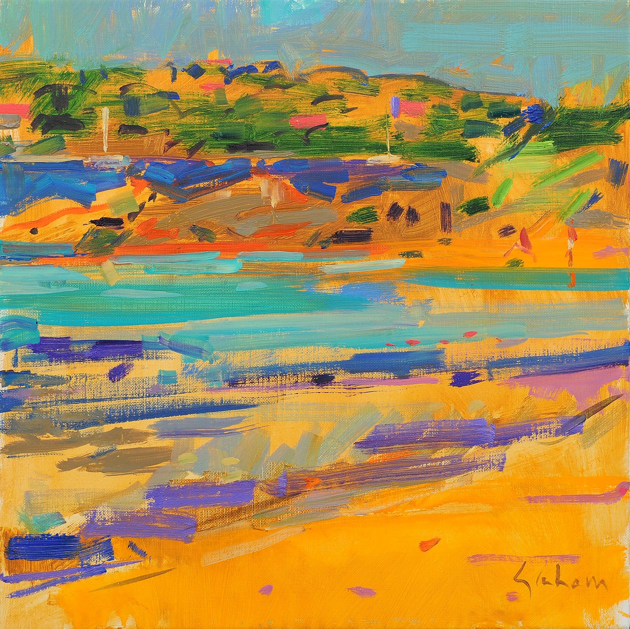 La Costa Azzurra, 2021 (olio su tela) da Peter Graham