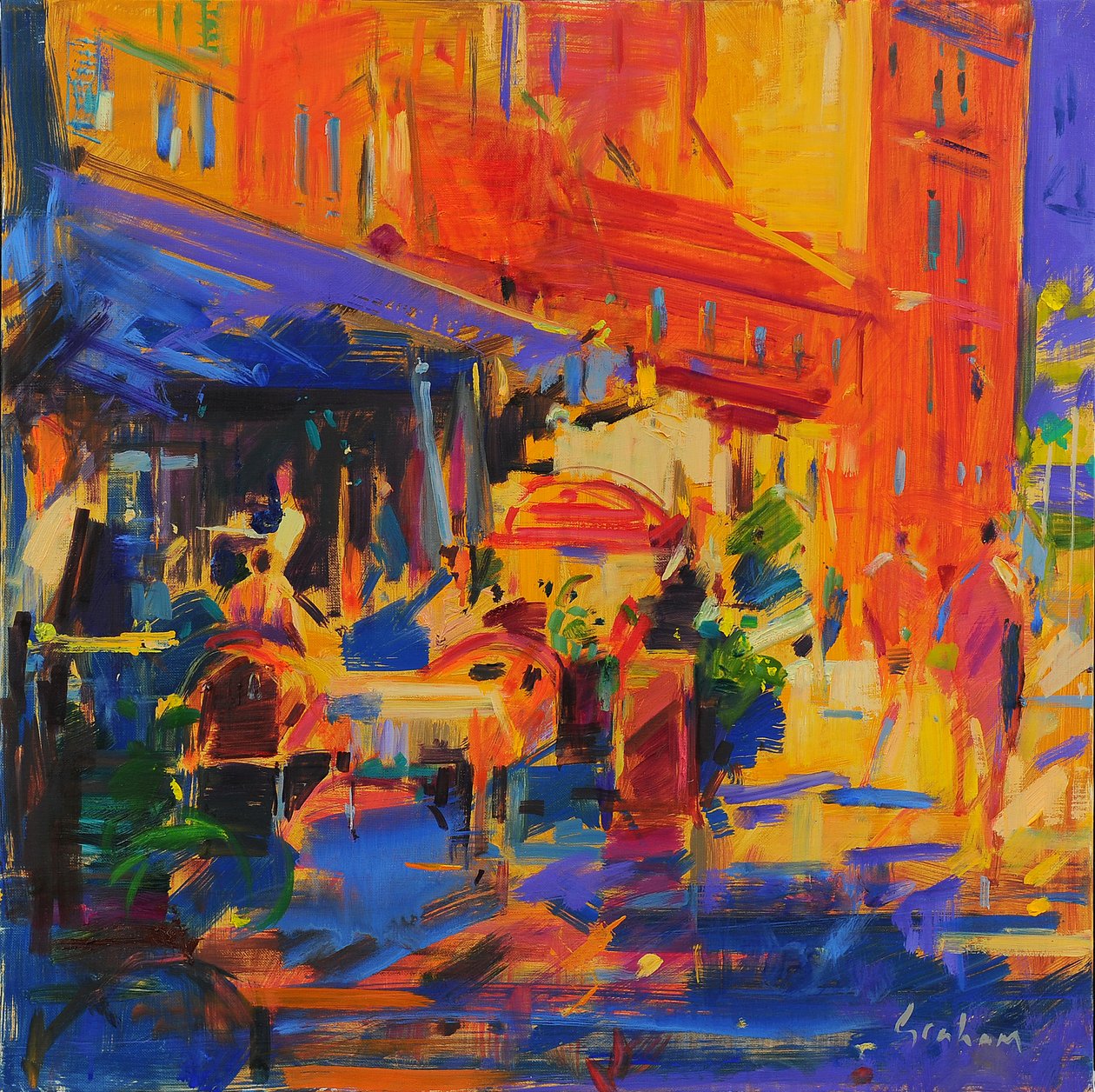 Villefranche-sur-Mer, Beau Rivage (olio su tela) da Peter Graham