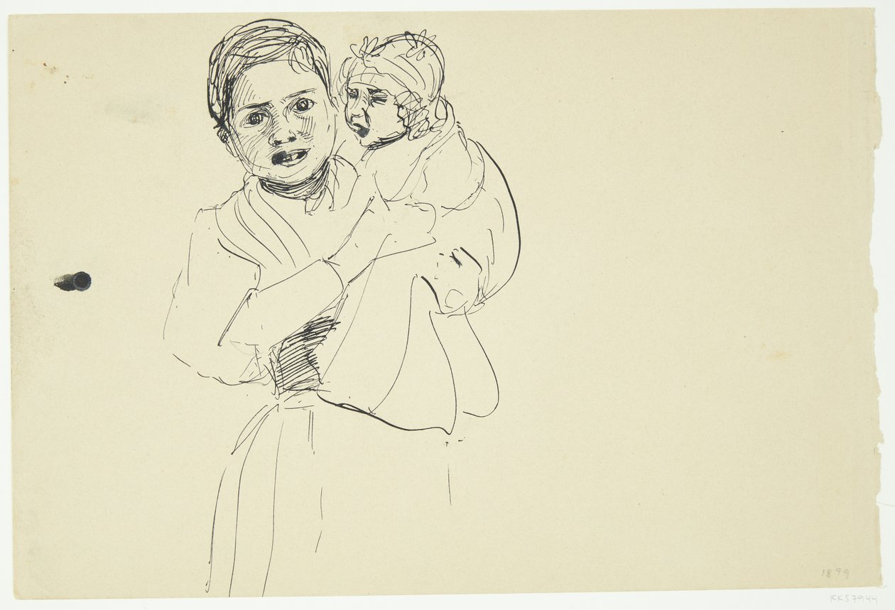 Donna italiana con bambino in braccio da Peter Hansen