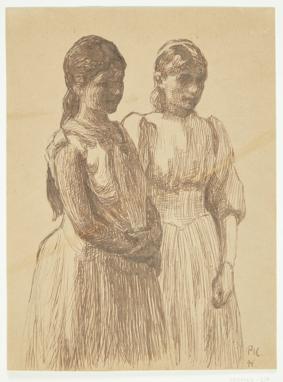 Due giovani ragazze. Studio per il dipinto "Bal in una città di provincia" (Museo d