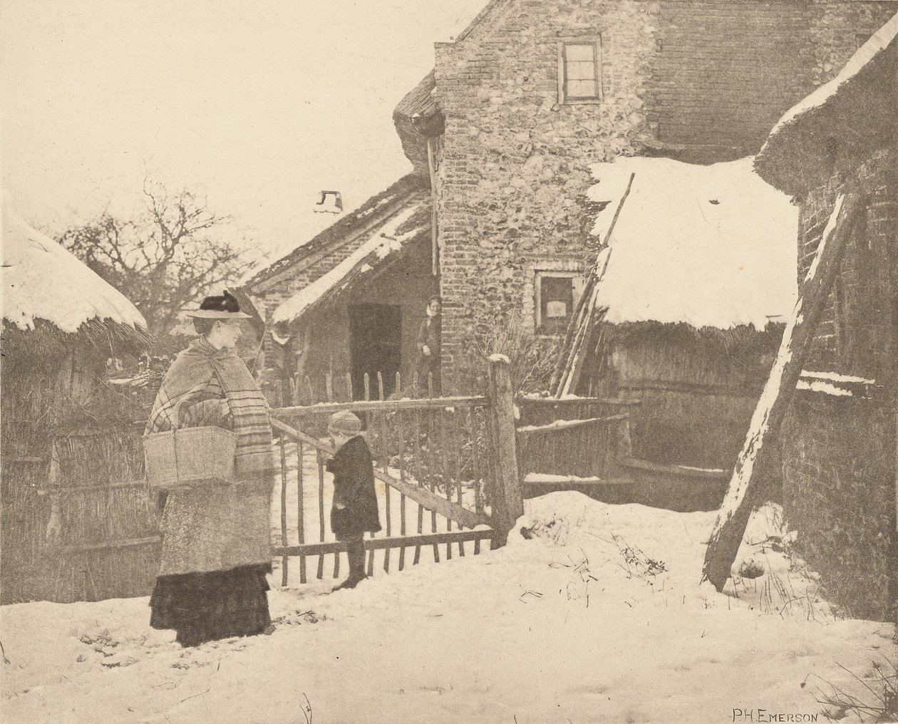 Andare al mercato - Uno scenario invernale da Peter Henry Emerson