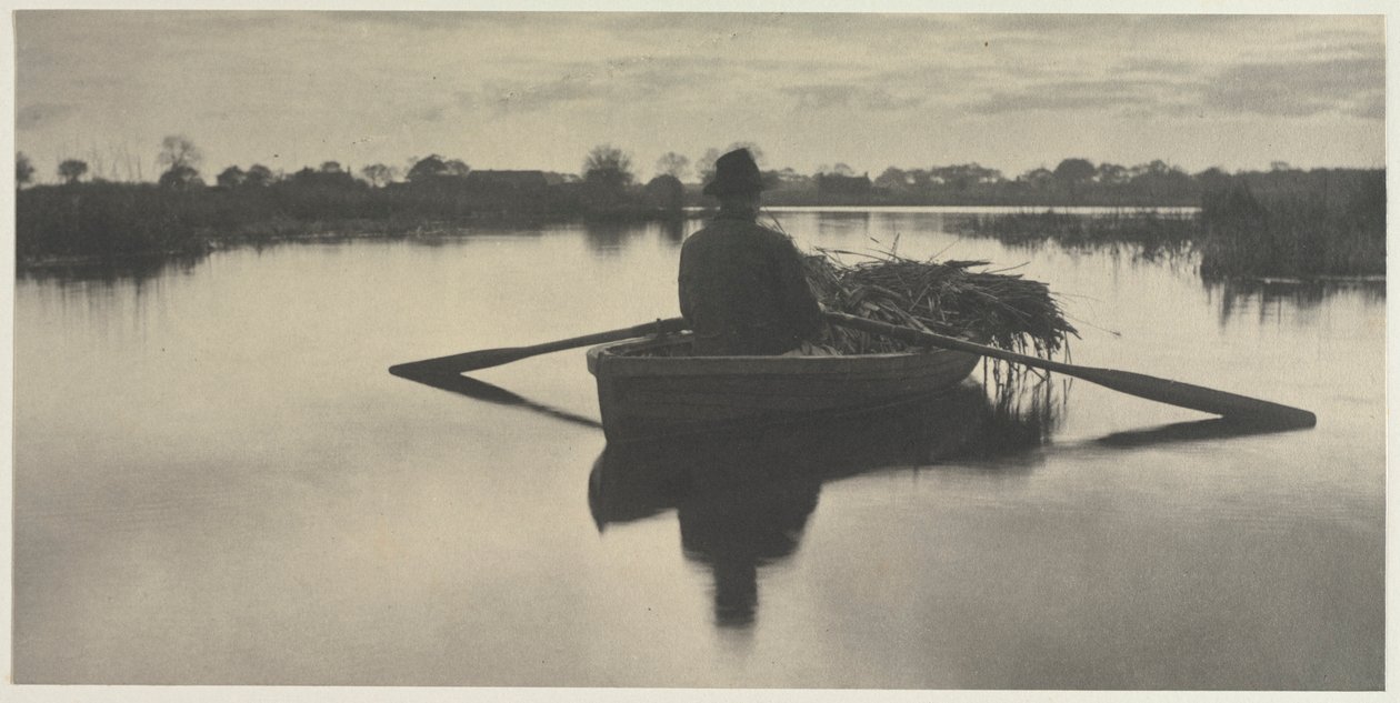 Remando a casa lo Schoof-Stuff da Vita e Paesaggio sui Norfolk Broads, 1886, tavola XXI, 1886 da Peter Henry Emerson
