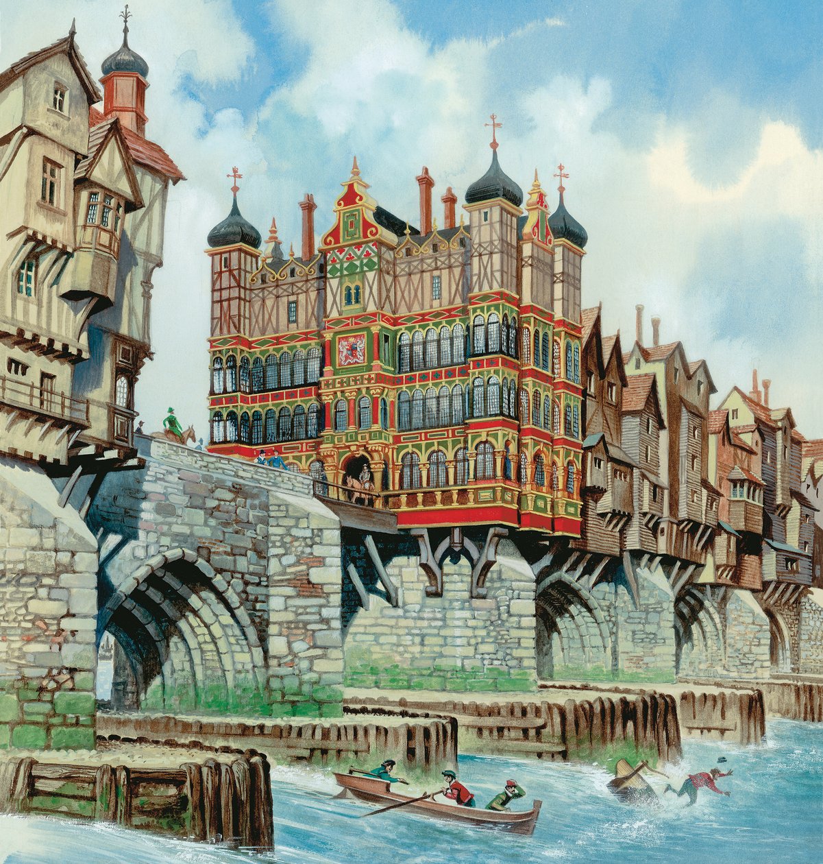 Old London Bridge (guazzo su carta) da Peter Jackson