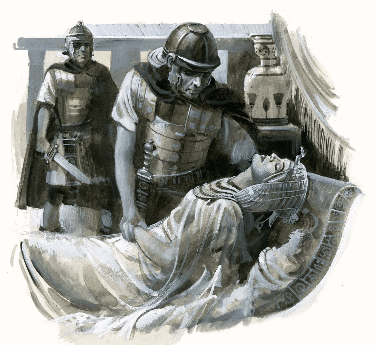 La morte di Cleopatra (guazzo su carta) da Peter Jackson