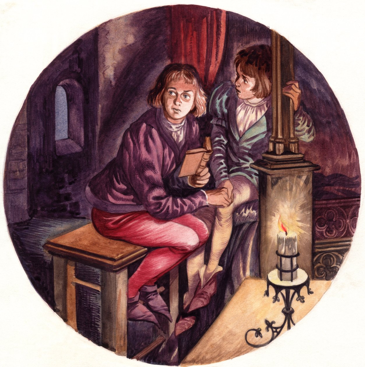 I principi nella torre (gouache su carta) da Peter Jackson