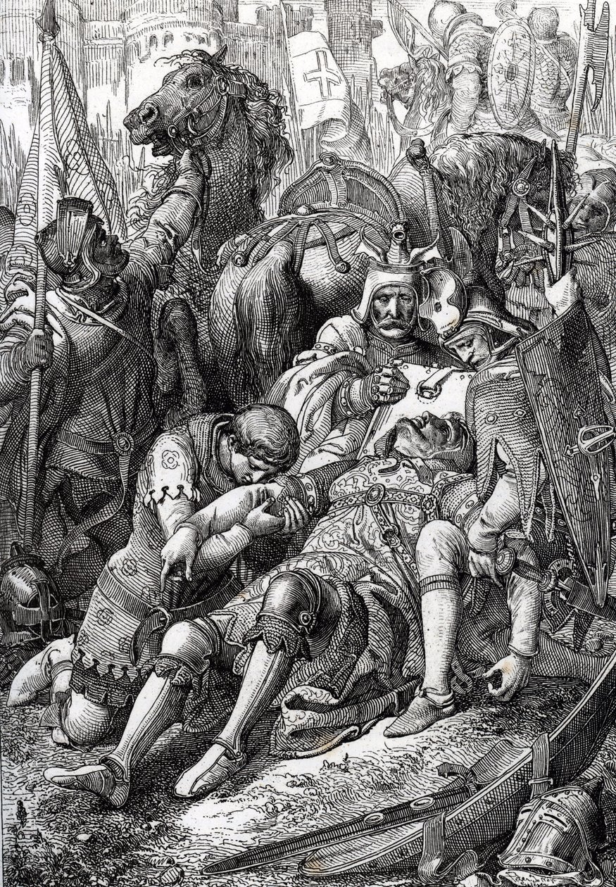 Il re Guglielmo il Conquistatore ferito dal figlio Roberto II di Normandia alla fortezza di Gerberoy da Peter Johann Nepomuck Geiger