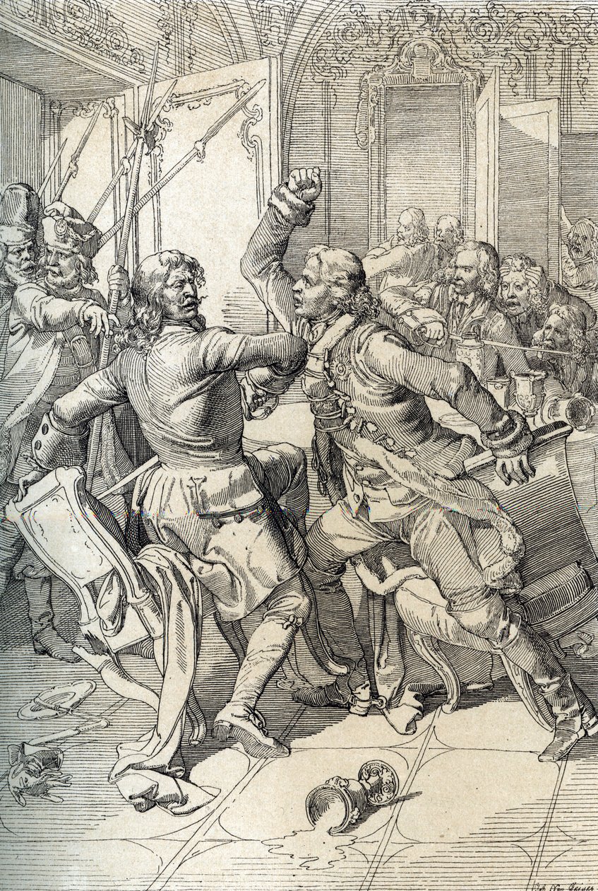 Rivolta degli Streltsy: arresto dei membri dei reggimenti Streltsy dopo la loro sollevazione nel 1698 contro le innovazioni progressive dello zar Pietro il Grande, Russia da Peter Johann Nepomuck Geiger