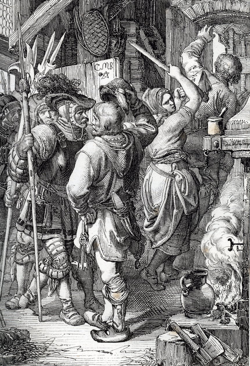 La fuga di Gustavo I Vasa (futuro re di Svezia) travestito da contadino per sfuggire alla Danimarca da Peter Johann Nepomuck Geiger