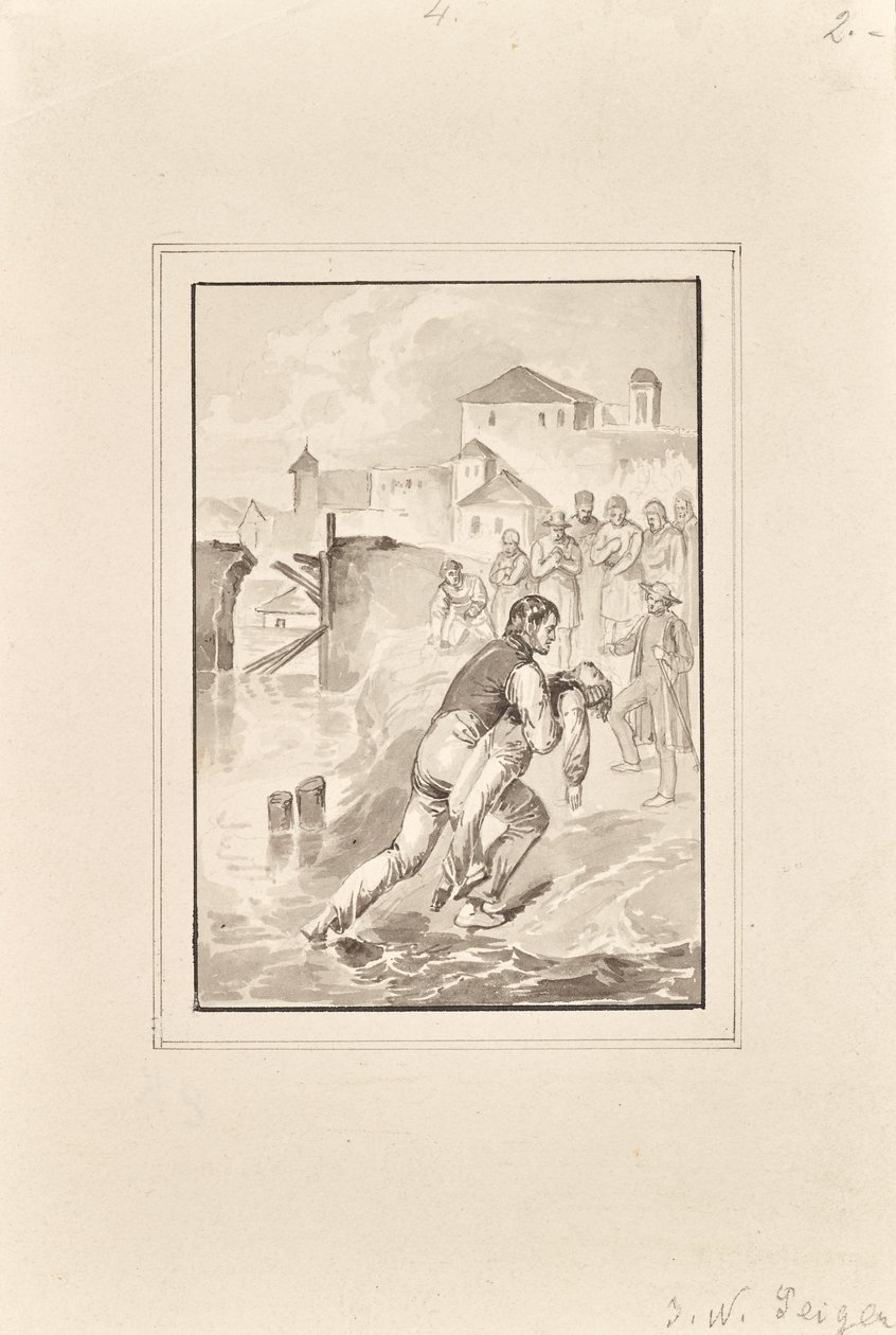 Recupero di un ragazzo annegato da Peter Johann Nepomuk Geiger