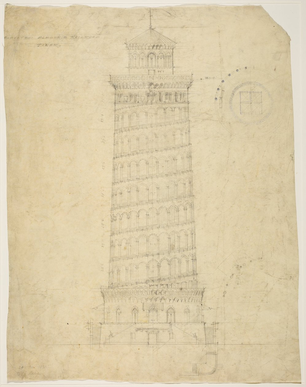 Torre della ferrovia elettrica sopraelevata dell