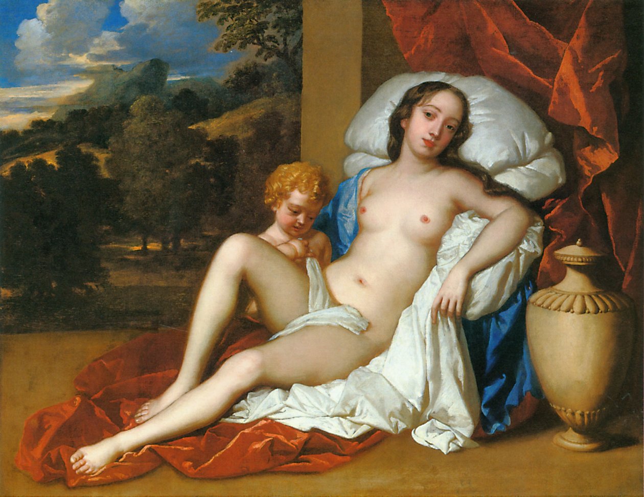 Ritratto di una giovane donna (Barbara Villiers o Nell Gwyn) e di un bambino, come Venere e Cupido da Peter Lely