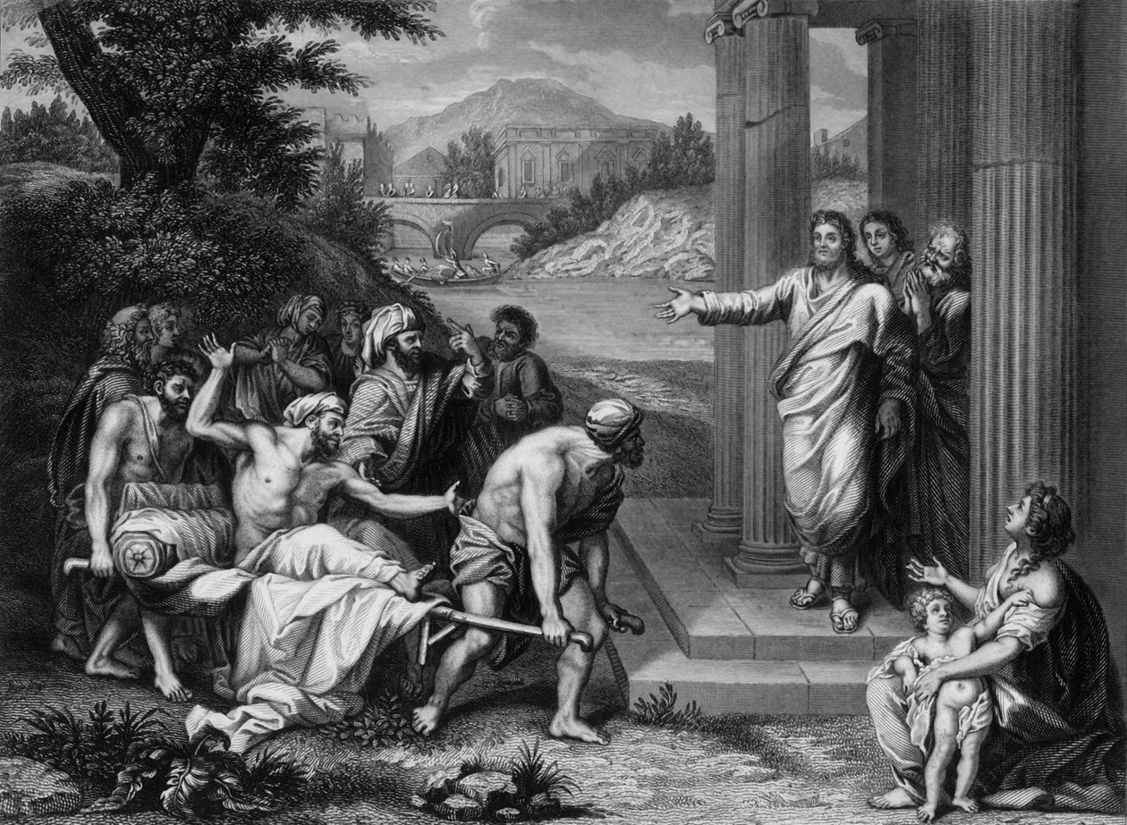Allora disse al paralitico: Alzati, prendi il tuo letto..., metà-fine XIX secolo da Peter Lightfoot