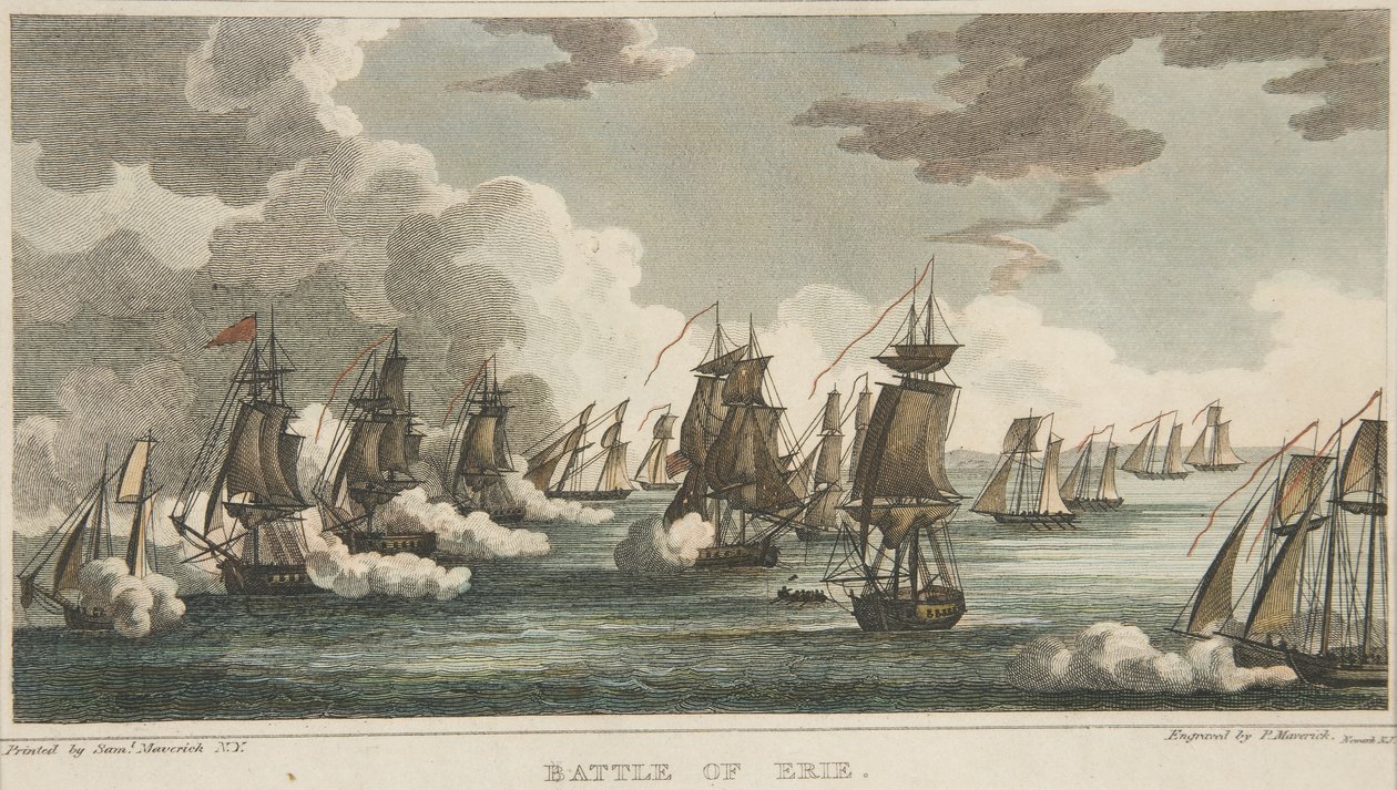 Battaglia di Erie, pub. 1816 da Peter Maverick