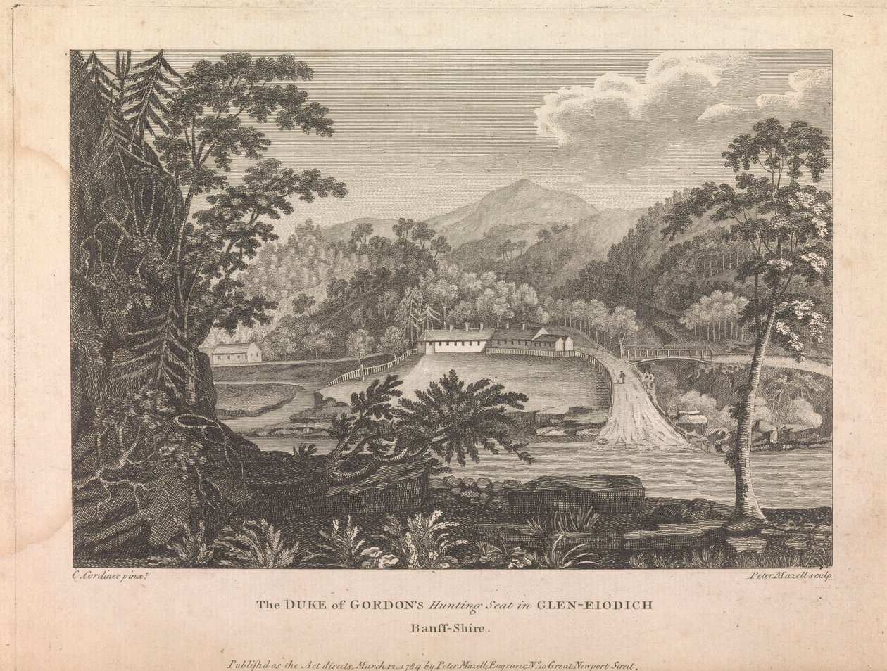 La Residenza di Caccia del Duca di Gordon a Glen-Eiodich Banff-Shire (pubblicato da Peter Mazell); pagina 12 (Volume Due) da Peter Mazell
