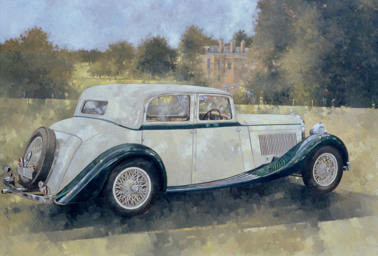 La Bentley verde e bianca ad Althorp da Peter Miller