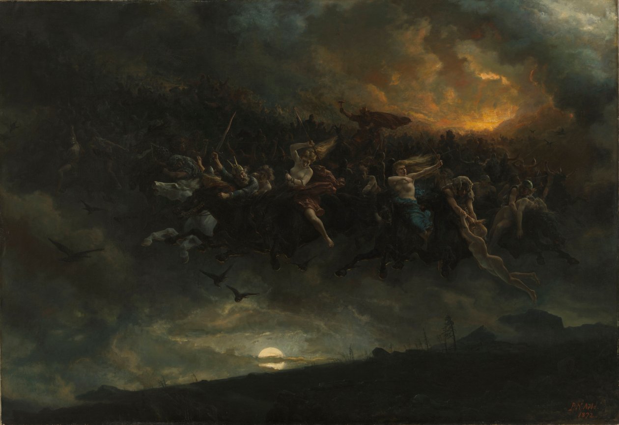 La caccia selvaggia di Odino, 1872 da Peter Nicolai Arbo