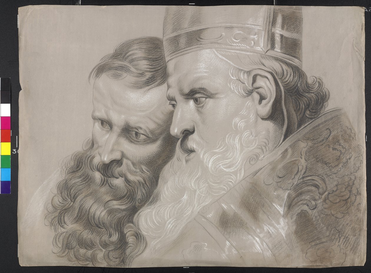Der Hl. Ambrosius und Kaiser Theodosius da Peter Paul (after) Rubens
