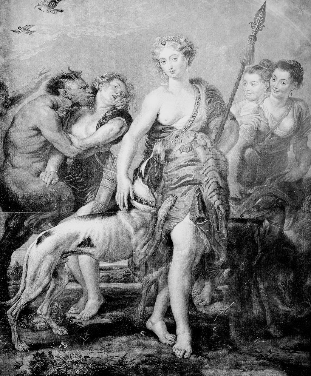 Dea Diana e il suo entourage, sorpresi dal satiro demone da Peter Paul (after) Rubens