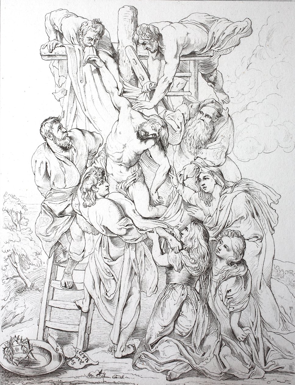 Gesù Cristo, Deposizione dalla Croce (stampa) da Peter Paul (after) Rubens