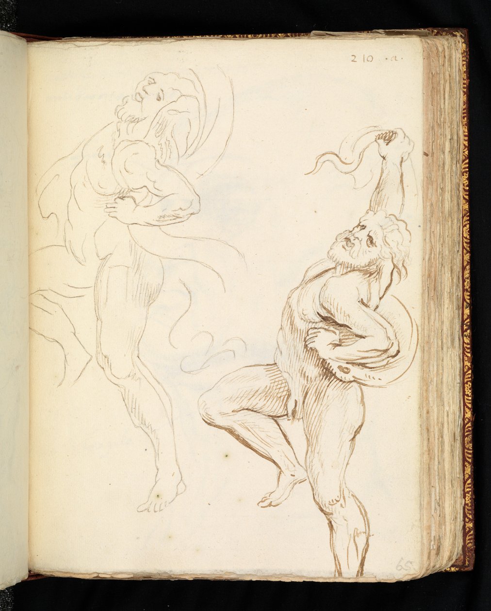 Due studi del Laocoonte, uno con i serpenti trasformati in drappeggi da Peter Paul (after) Rubens