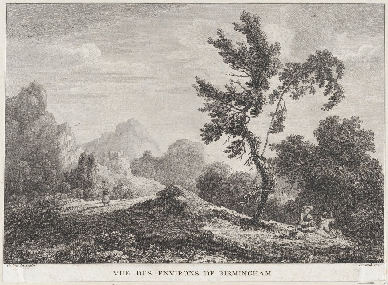 Veduta di Birmingham, ca. 1755 da Peter Paul Benazech