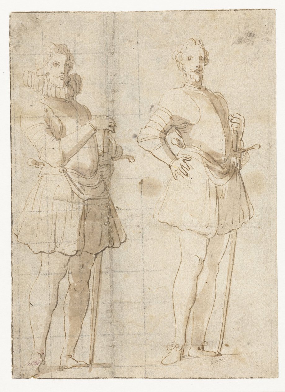 Due studi di un ufficiale in piedi da Peter Paul Rubens (possibly)