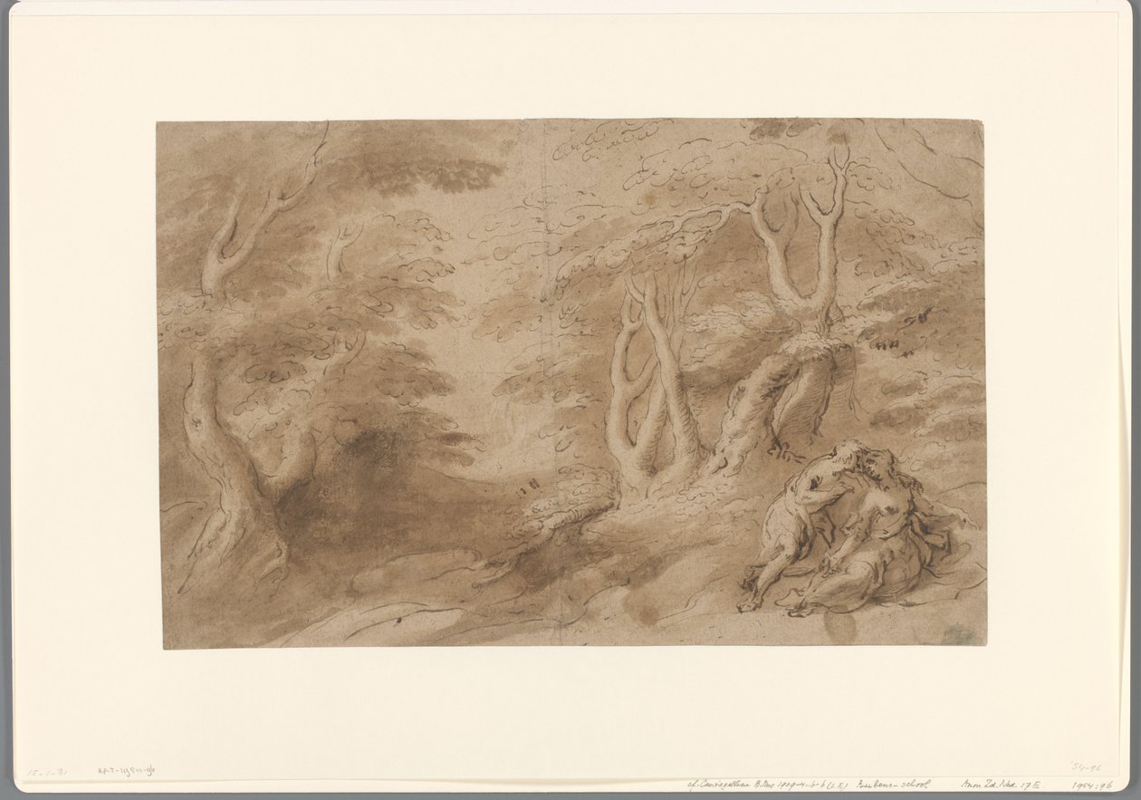 Paesaggio con coppia innamorata da Peter Paul Rubens (school of)