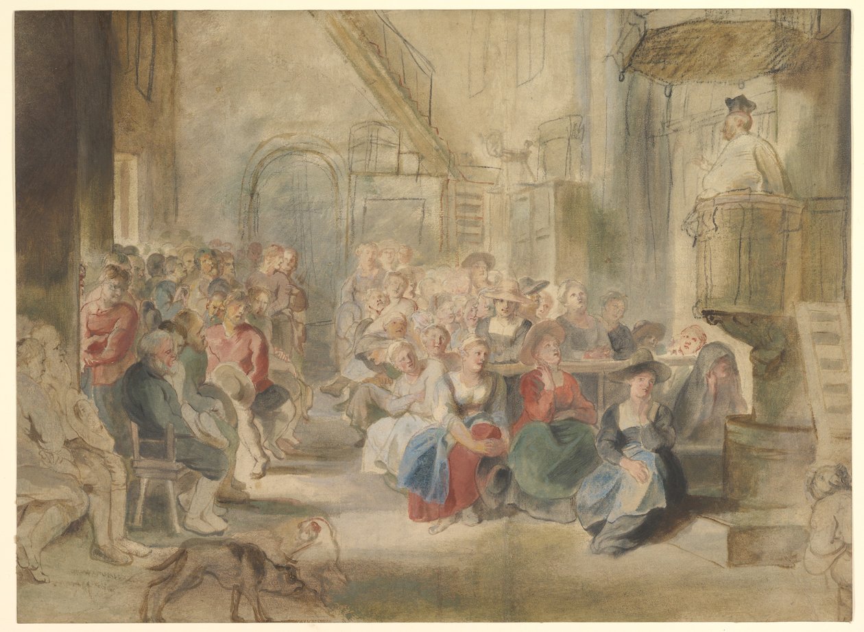 Un sermone in una chiesa di villaggio da Peter Paul Rubens