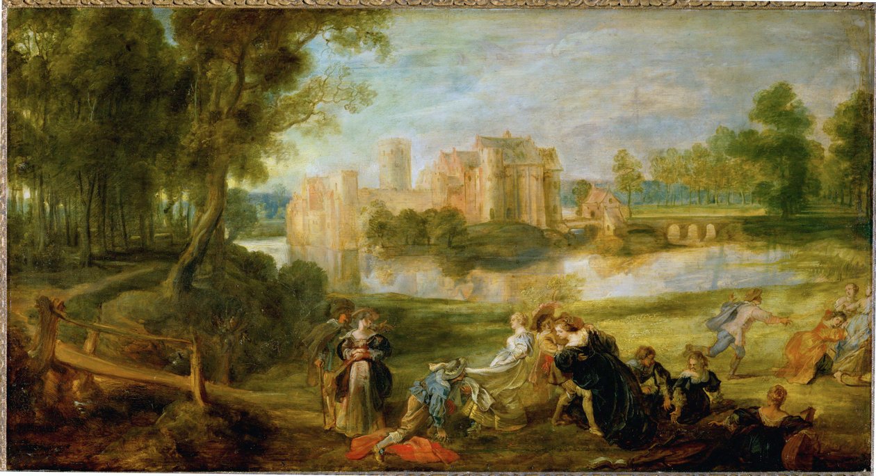 Der Schlosspark, 1635 circa (olio su legno di quercia) da Peter Paul Rubens