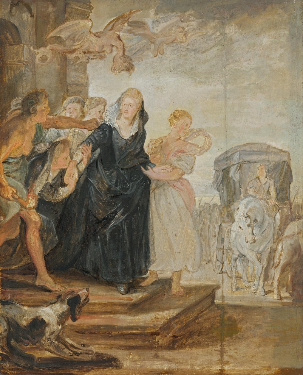 La partenza da Parigi (bozzetto per il ciclo dei Medici) da Peter Paul Rubens