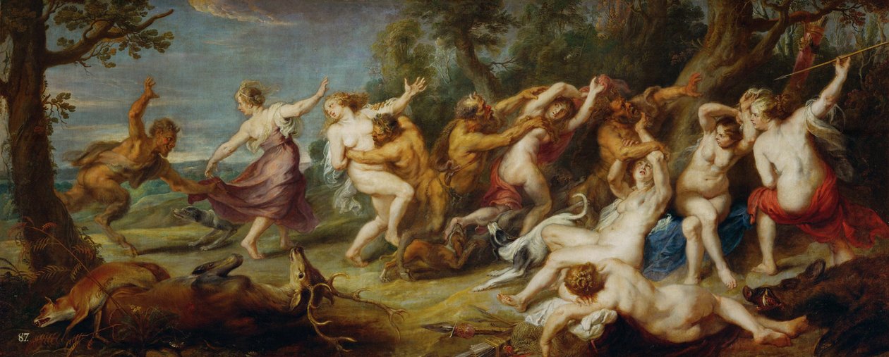Diana e le sue ninfe scoperte dai satiri, 1635 circa (dipinto su tela) da Peter Paul Rubens