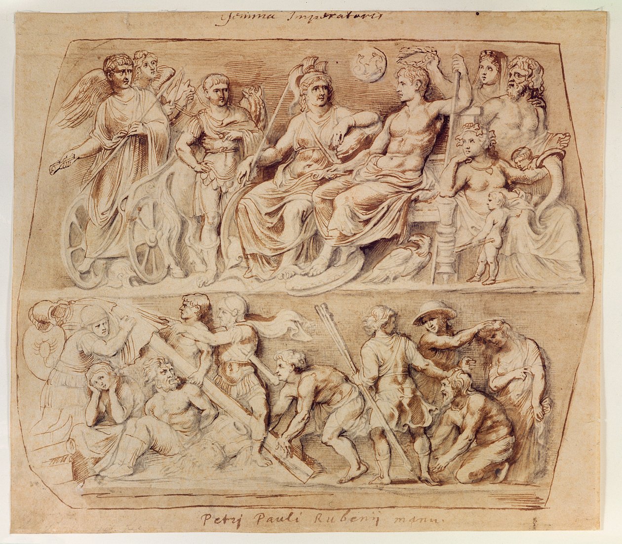 Disegno della Gemma Augustea (penna e inchiostro e matita su carta) da Peter Paul Rubens