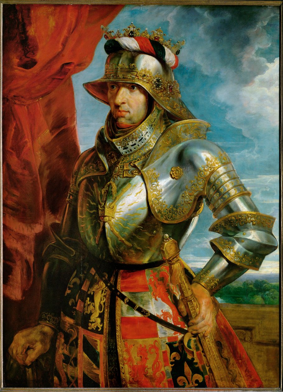 Imperatore Massimiliano I, 1618 circa (dipinto su legno di quercia) da Peter Paul Rubens