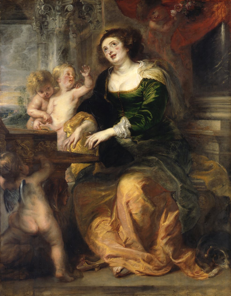 Tedesco: Die Heilige Cäcilie Santa Cecilia che recita la verginale da Peter Paul Rubens