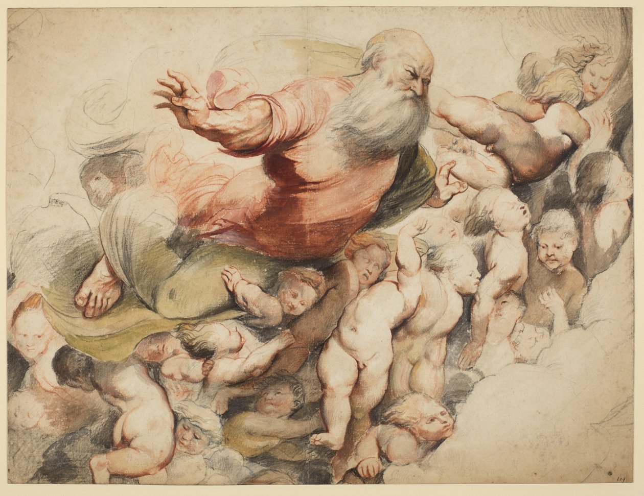 Dio Padre sostenuto dagli angeli, dopo Pordenone da Peter Paul Rubens