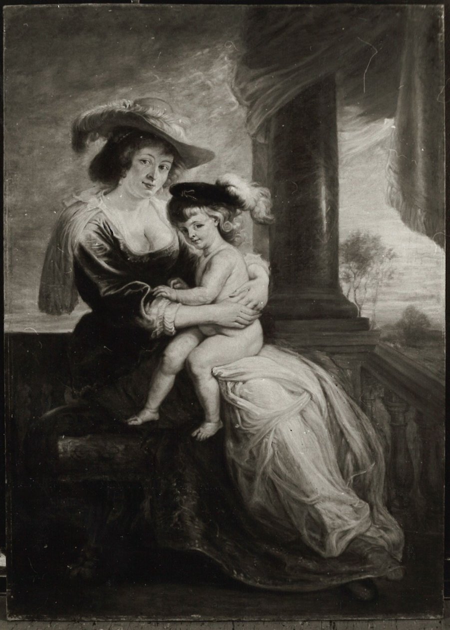 Helene Fourment e il figlio Frans (copia tratta da) da Peter Paul Rubens