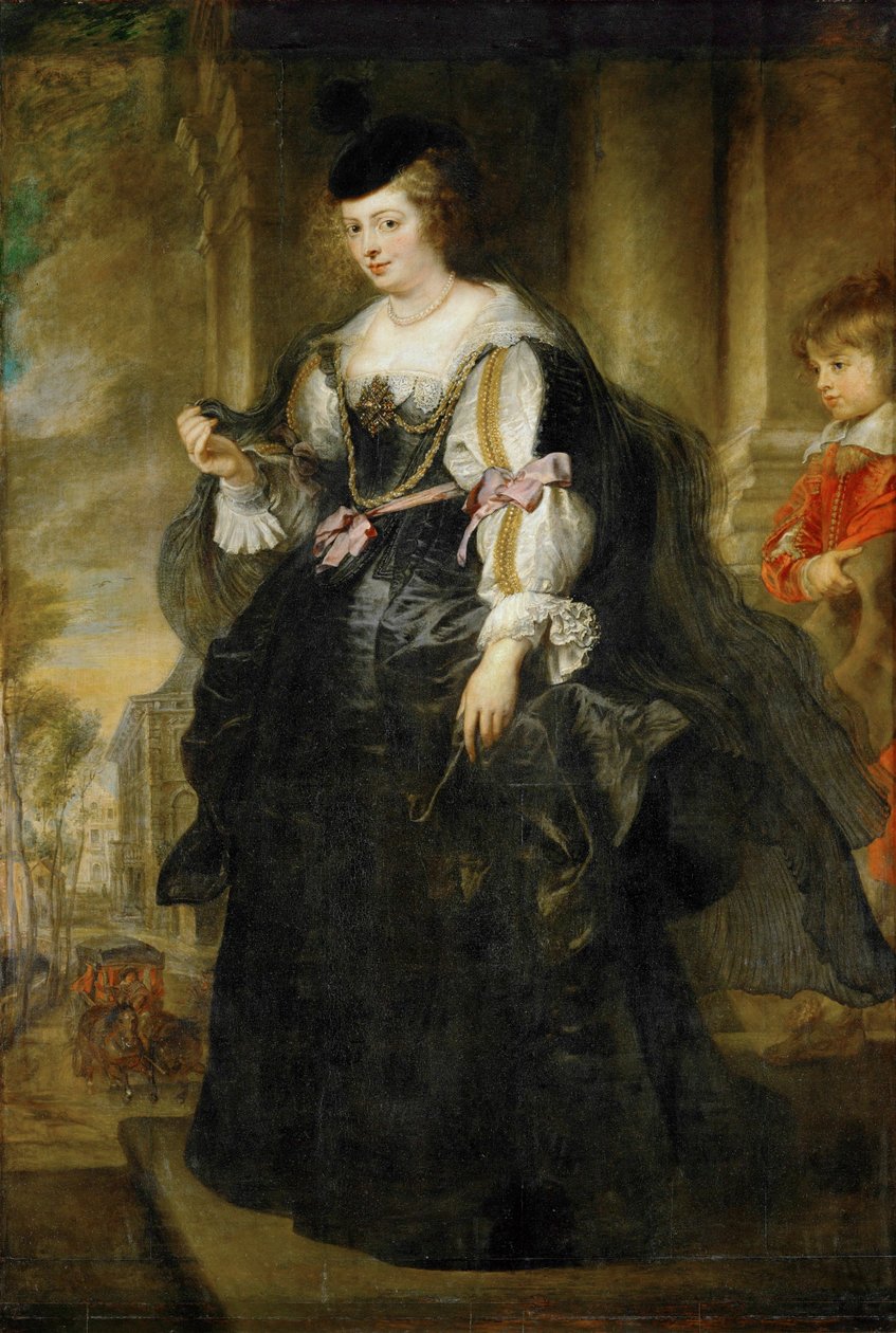 Helene Fourment con carrozza (dipinto su tavola) da Peter Paul Rubens