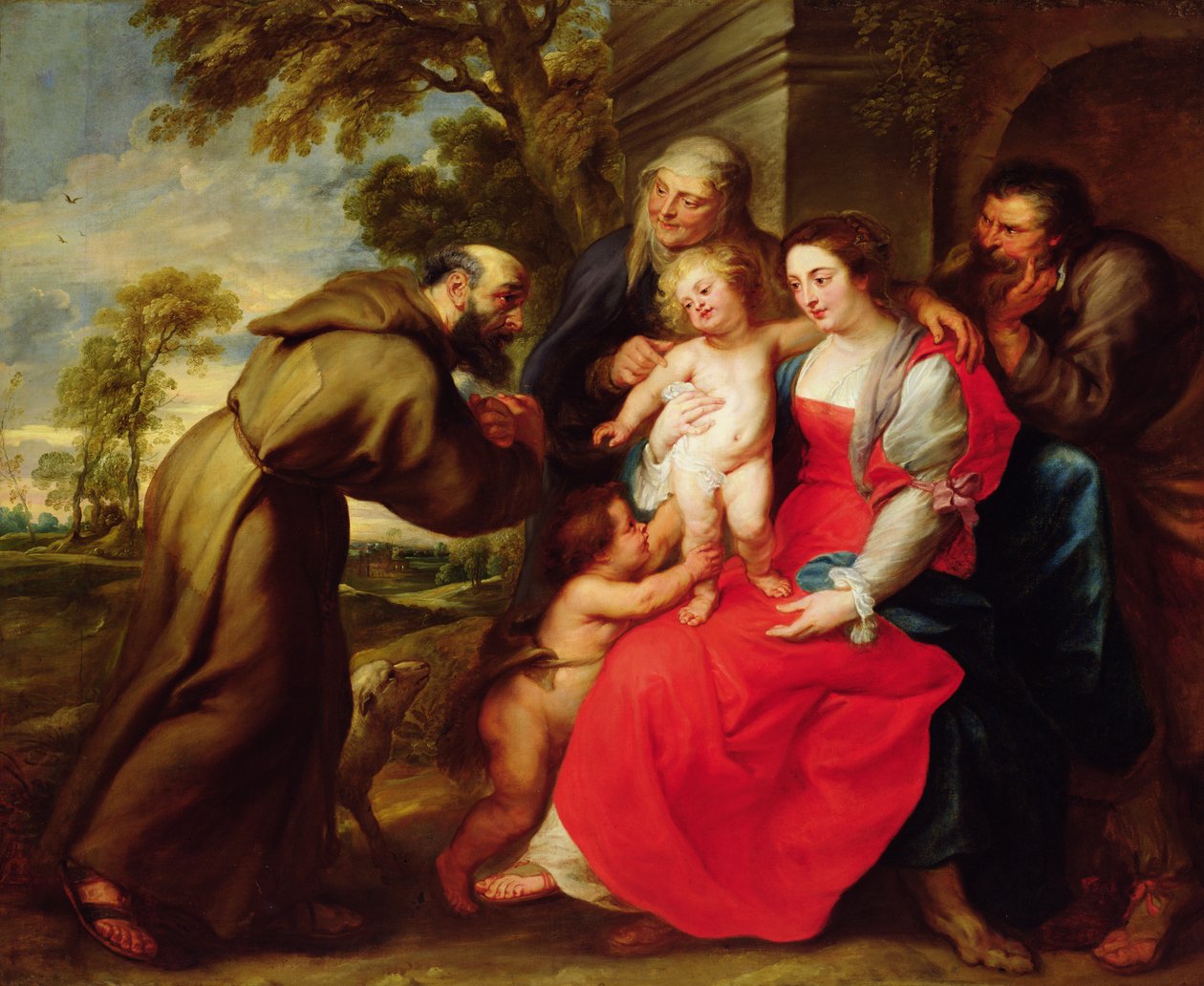 Sacra Famiglia con San Francesco, c.1625 da Peter Paul Rubens