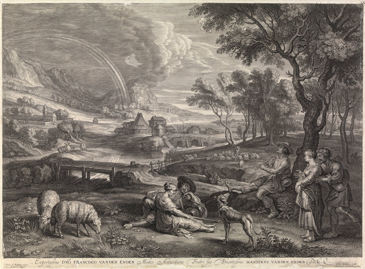 Paesaggio con arcobaleno e un pastore da Peter Paul Rubens