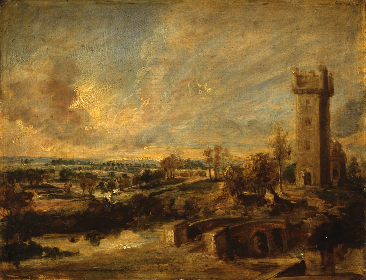 Paesaggio con torre da Peter Paul Rubens