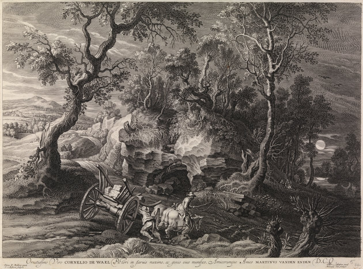 Paesaggio con carro bloccato da Peter Paul Rubens