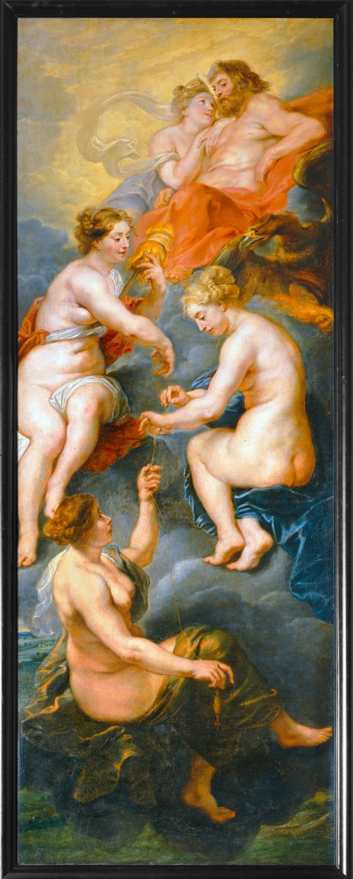 Les Parques filant le destin de la reine Marie de Medicis (dipinto su tela) da Peter Paul Rubens