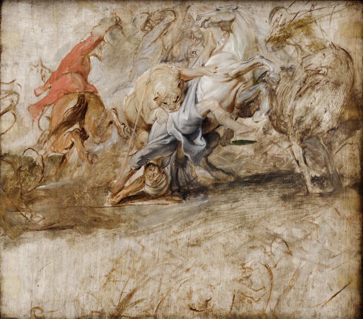 Caccia al leone (bozzetto a olio); retro: Nozze in procurazione (bozzetto per il ciclo dei Medici) da Peter Paul Rubens