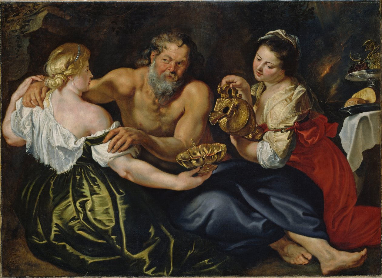 Lot e le sue figlie in una grotta rocciosa da Peter Paul Rubens