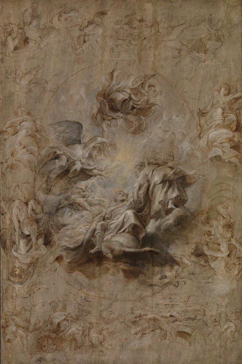 Schizzo multiplo per il soffitto della Banqueting House da Peter Paul Rubens